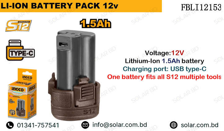 Lithium -ion Battery Pack/ Battery Pack/Ingco-FBLI12153