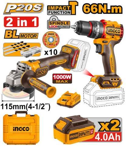 Cordless Combo Kit / Combo kit / কম্পোকিট / কর্ডলেস কম্বোকিট/Ingco-CKLI2025610