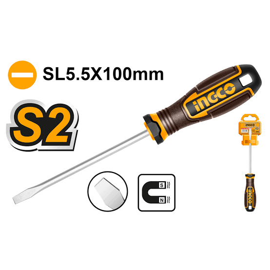 Screw Driver Slotted  / স্কুরু ড্রাইভার/Screw Driver/Ingco-HSDSS5100