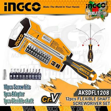 Screw Driver bit Set  / স্ক্র ড্রাইভার/ Tool set/ Ingco Screw Driver / Ingco-AKSDFL1208