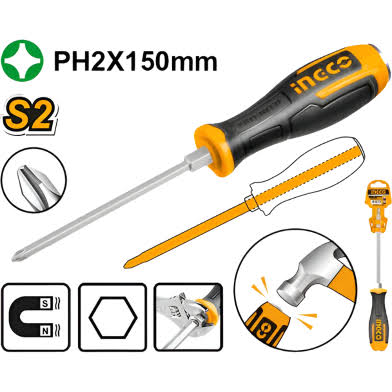 Screw Driver Phillips Go- Through / স্কুরু ড্রাইভার/Screw Driver/Ingco-HGTS68PH2150