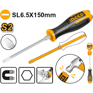 Screw Driver Slotted / স্কুরু ড্রাইভার/Screw driver/Ingco-HS686150