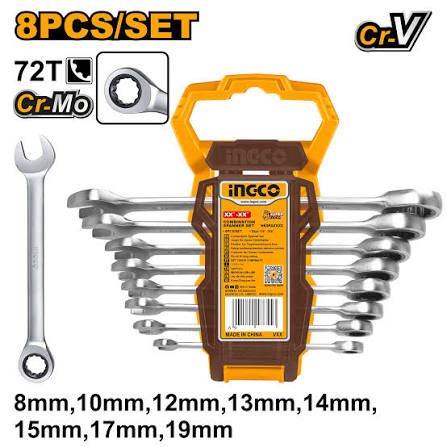 Spanner Set /Ratchet Spanner set / ডাল / wrench/ Ingco Ratchet spanner set/ Ring set/Combination Spanner set/Ingco-HKSPAR2082