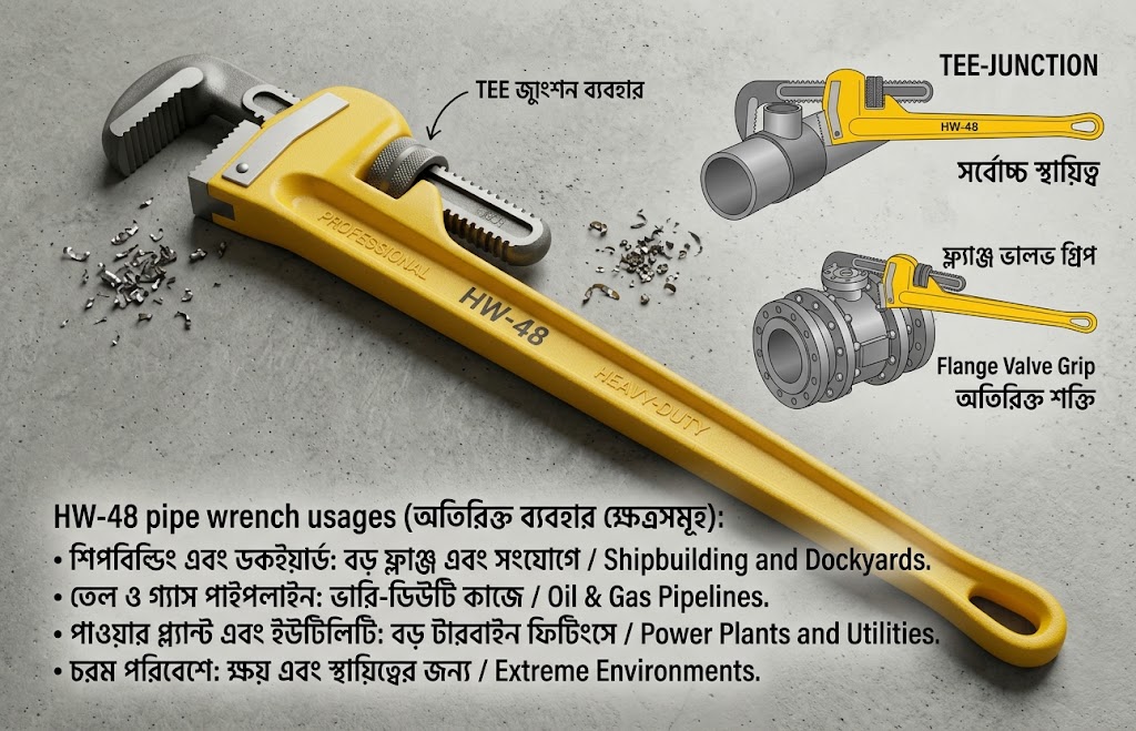 Wrench Pipe / পাইপ রেঞ্জ/ Pipe Wrench/Wrench/HW-PW-48