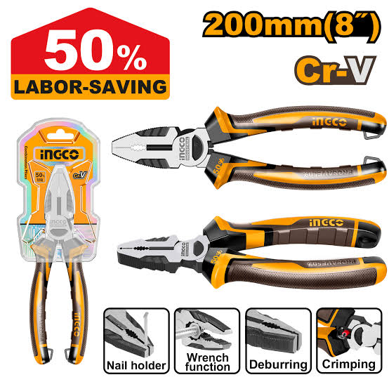 High leverage combination pliers/Pliers/Ingco-HHCP28208