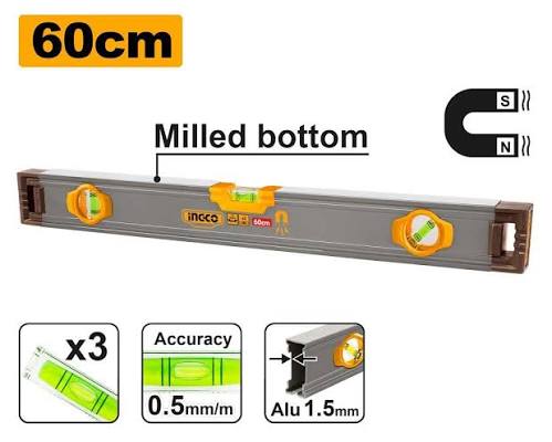 Sprit level with Powerful Magnet /Leveler /  স্পিরিট লেভেল/Ingco-HSL38060M